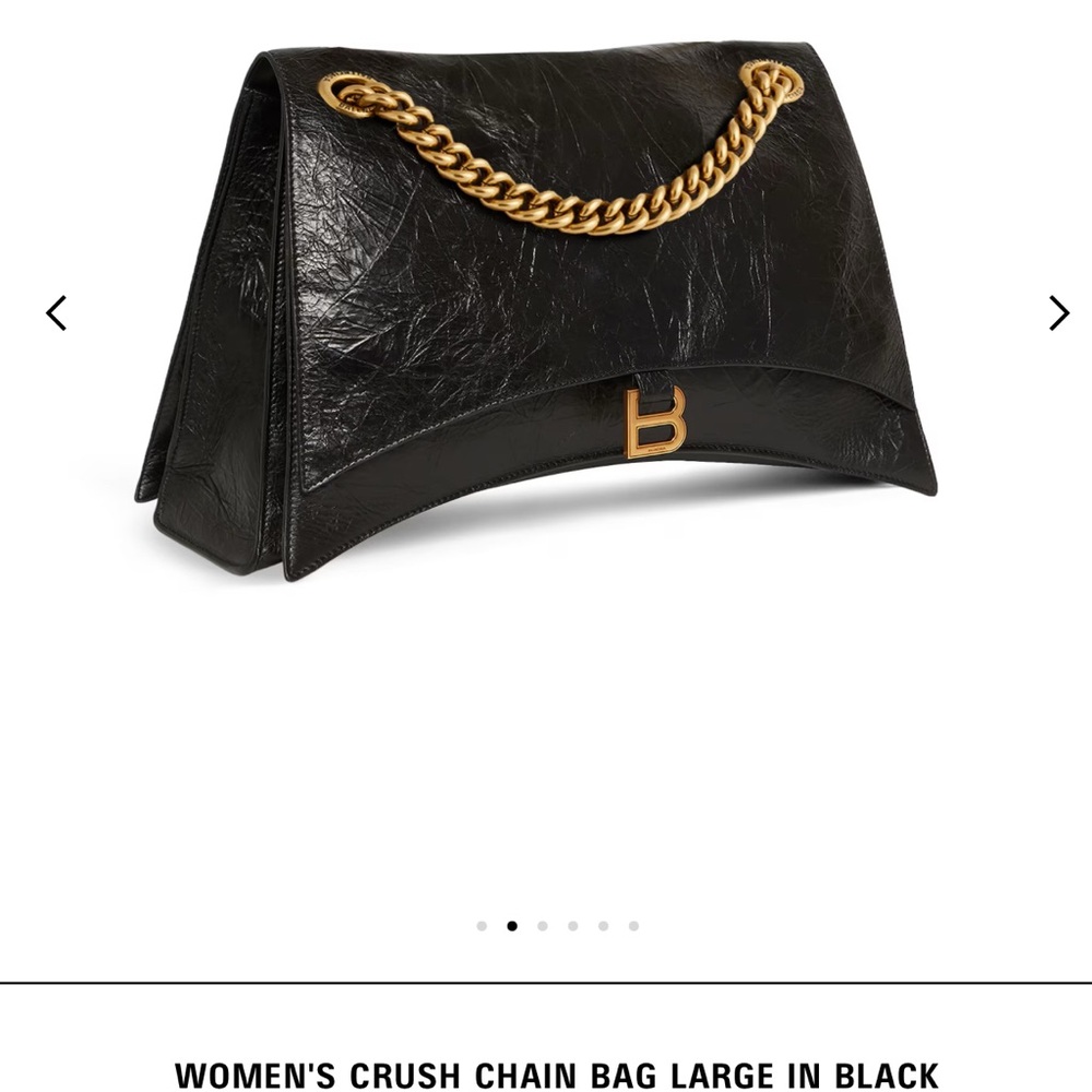 Balenciaga Black Shoulder Bag with Gold Chain